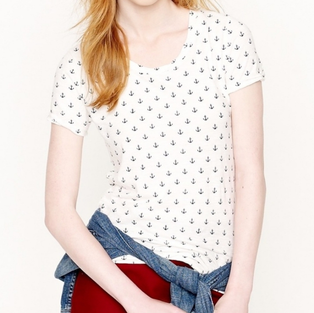 J. CREW anchor print short sleeve tee shirt
